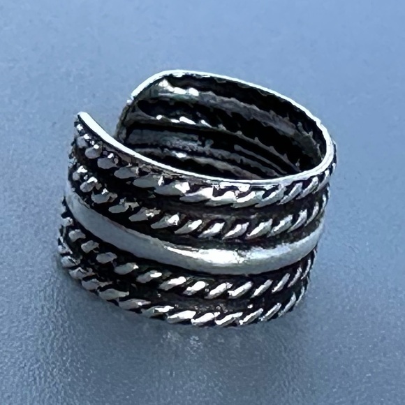 Sterling Silver Simi Wide Textured Ear Cuff - Picture 10 of 14